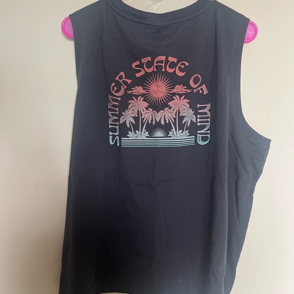 Old Navy Black Muscle Tee with Summer Graphic - Picture 2 of 3